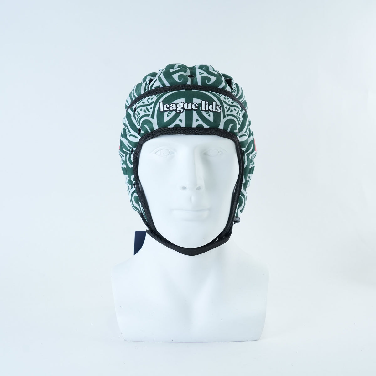 Māori Classic Headguard - Green Edition - worn, front view | League Lids