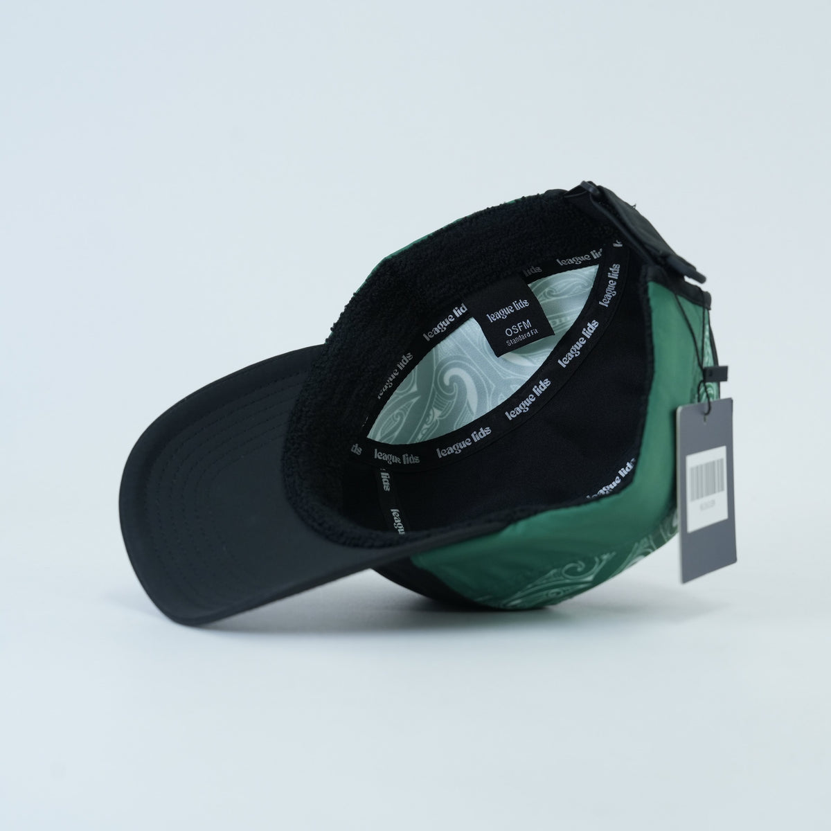 Māori Classic Sports Lid - Green Edition - underneath view | League Lids
