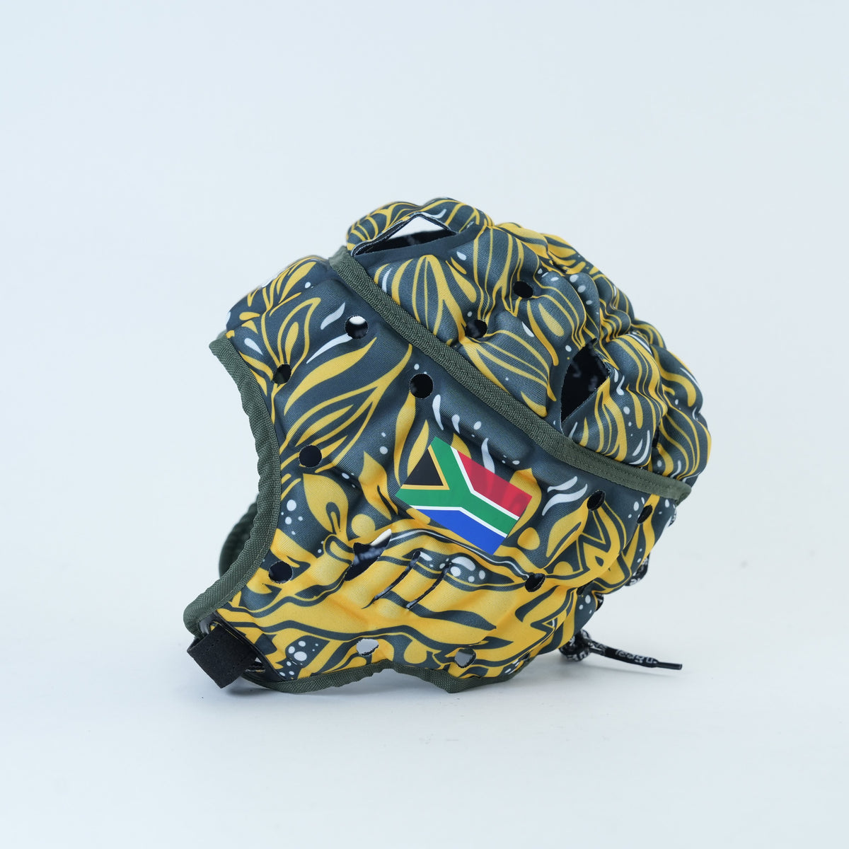 South Africa Classic Headguard Lid - side view with flag | League Lids