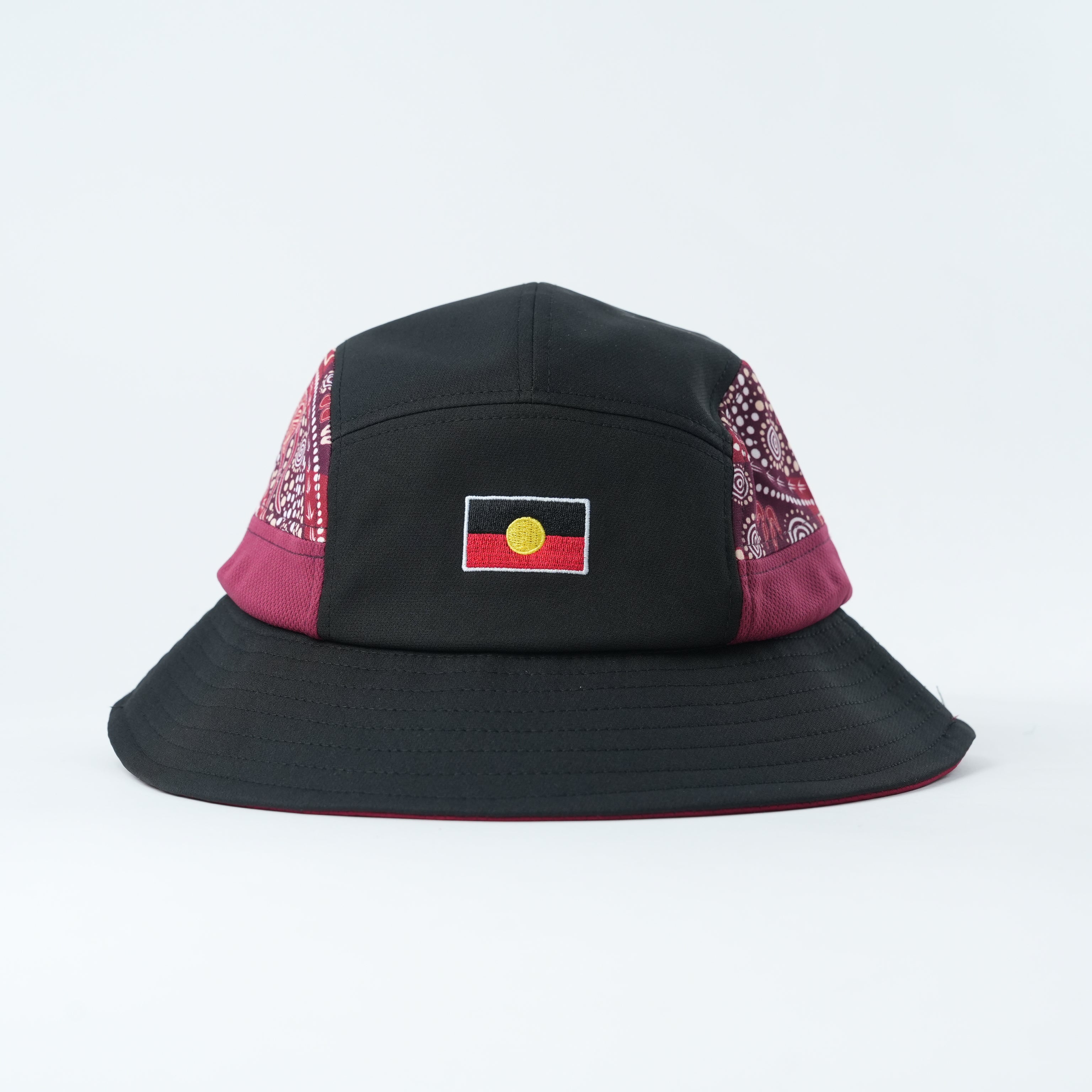 Aboriginal Bucket Lid - Maroon Edition - front view | League Lids