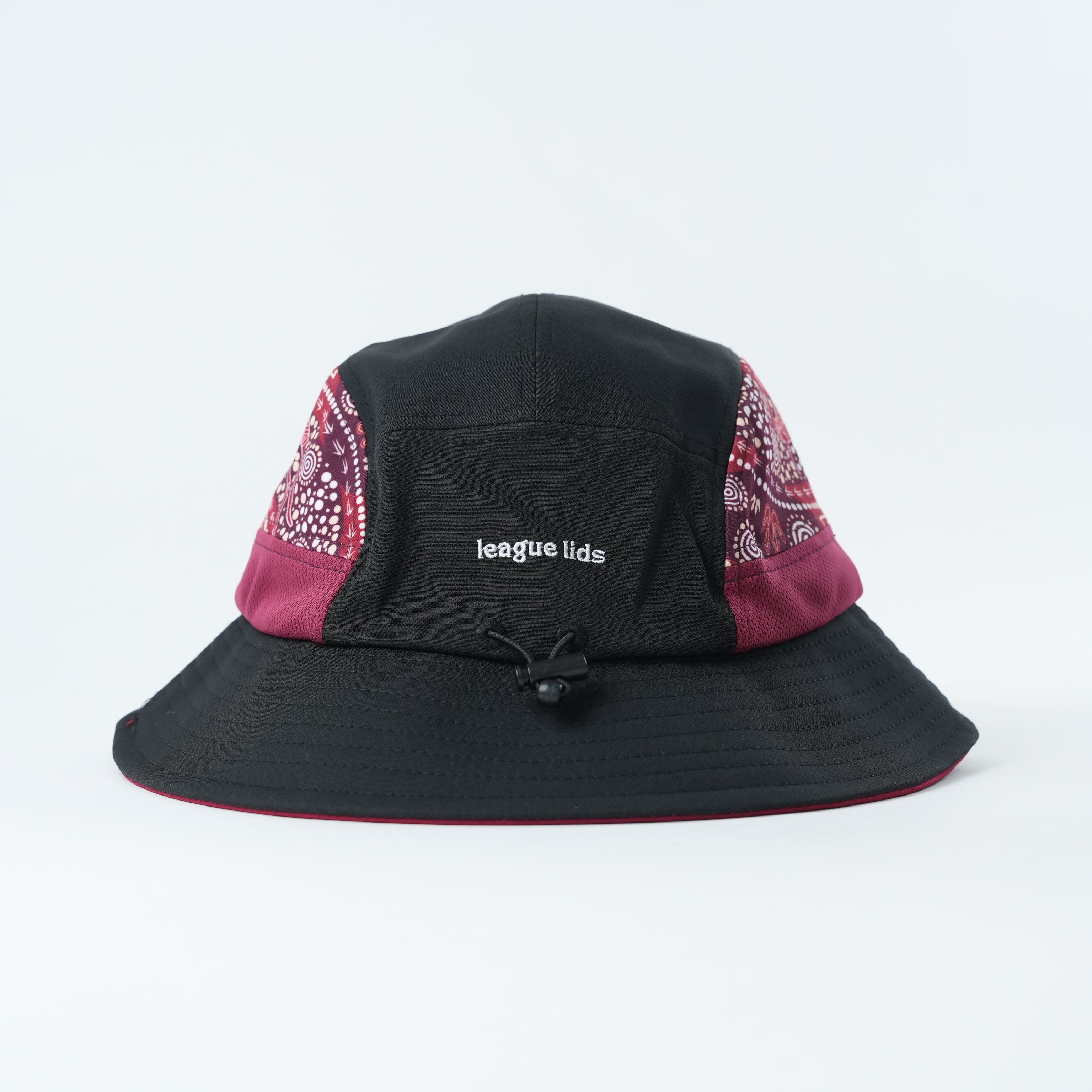 Aboriginal Bucket Lid - Maroon Edition - detail view | League Lids