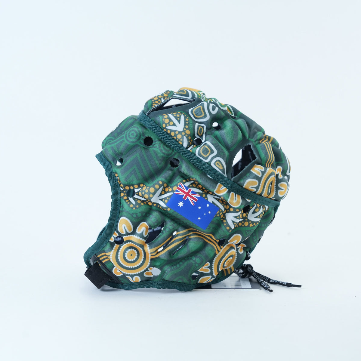 Australia Classic Headguard Lid - V2 - side view with flag | League Lids