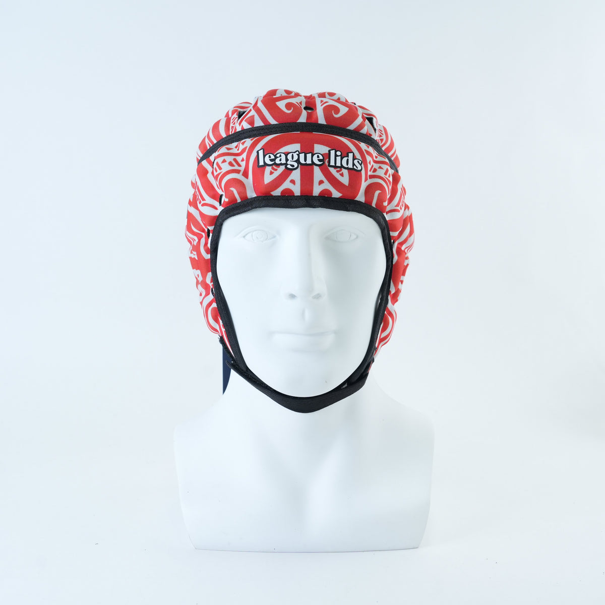 Māori Classic Headguard - Red Edition - worn, front view | League Lids
