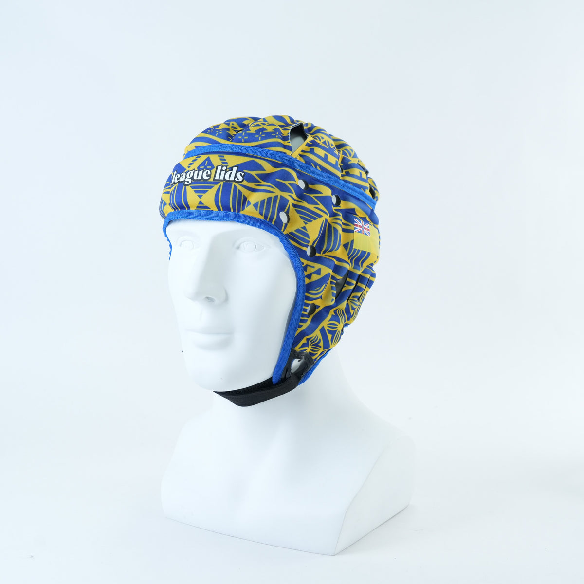 Niue Classic Headguard Lid - worn, front angle view | League Lids